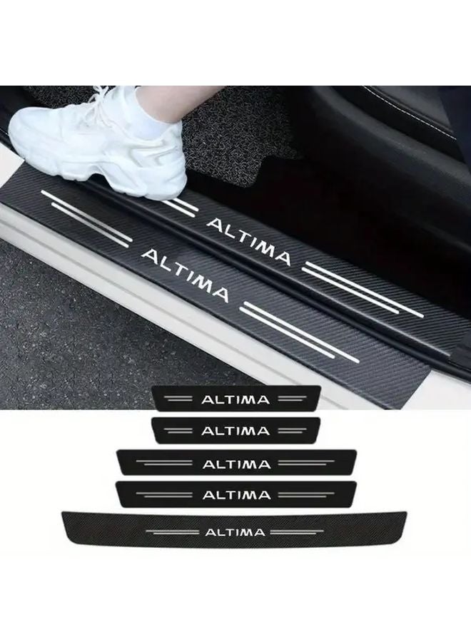 Nissan Altima Door Sill And Rear Trunk Protector 5PCS Carbon Fiber Scratch Guard - Image 1